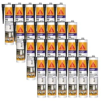 Lot de 24 mastics silicone SIKA SikaSeal 110 Menuiserie & Vitrage - Noir - 300ml