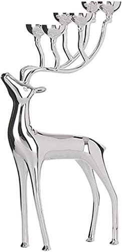 Kerzenständer, Hirsch, versilbert, Kerzenhalter, Edelstahl, Gold und Silber, Hirsch, Kerzenständer, Heimdekoration, Veranda-Ornamente