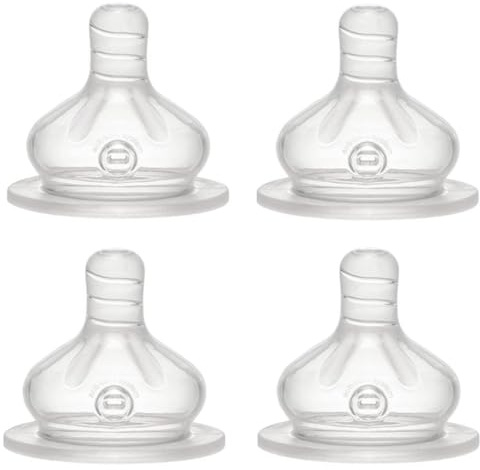 Nip Sauger 4er Pack, langsam Größe M, ideal für Milch, Baby-Nahrung ab Geburt, Silikon Anti Colik Ventil