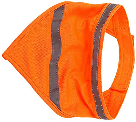 ORFOFE Reflektierender Haustierschal Bandana Aus Polyester Fluoreszierend Orange Mit Reflektorstreifen Sicherheits Hundeschal Für Nächtliche Spaziergänge Und Welpen