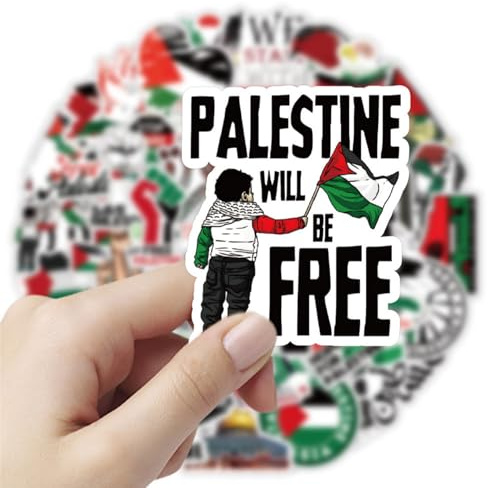 100 Stück Palästina Aufkleber, Free Palestine Sticker | Palästina-Aufkleber für Laptop, Wasserflasche, Gitarre, Fahrrad,Phone,Skateboard usw