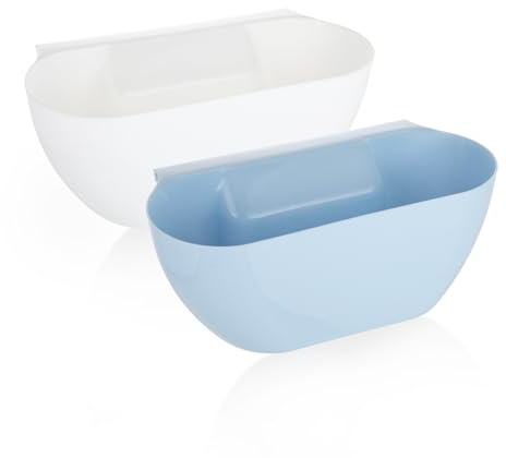 Hisdricus 2 Stück Wickeltisch Organizer, Küchenabfalleimer, Mülleimer aus robustem PP-Material, Abfalleimer Tür Schränke für Hängende Wickeltische und Küchenabfallentsorgung (28x4x11cm) (Weiß/Blau)