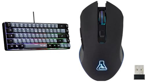 The G-Lab Keyz Hydrogen, Clavier Gamer 60%, Clavier Semi-mécanique Filaire Azerty & Kult Helium Wireless Souris Gamer RGB sans Fil Pc Gamer, Rechargeable 3200 Dpi
