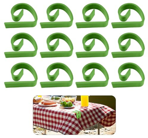HDGSAFD 12 pinzas verdes para manteles, pinzas de mantel de gran diámetro, resistentes al viento, para exteriores, antimovimiento