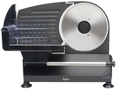 Jata JECF1200 - Cortafiambres Electrico con Cuchilla de Acero Inoxidable Extraíble. 19 cm de Diámetro. Regulador de Grosor 0 a 15 mm. Sistema de Seguridad. 200 W. Corte preciso