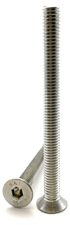 Tornillos M6x70 mm con cabeza avellanada BTR de acero inoxidable A2 | FHC de 6 ranuras huecas (llave Allen) ISO 10642 / DIN 7991 | Acero inoxidable A2 (V2A/304) - LOTE DE 10 piezas - Premium Fixation