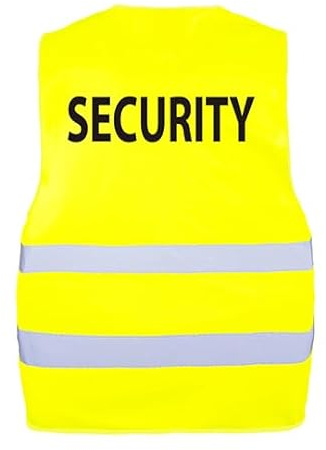 GIDUTEX Sicherheitsweste Warnweste Aufdruck Security oder Visitor mit reflektierenden Streifen waschbar