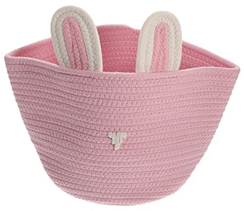 FUNOMOCYA Gewebter Ohr-snack-organizer Dekorativer Aufbewahrungskorb Für Zuhause Make-up Spielzeug-organizer Mini-korb