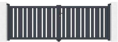 Casanoov Portail battant 3,5x1,2m VEYMONT + Portillon 1m VEYMONT H.1,2m gris
