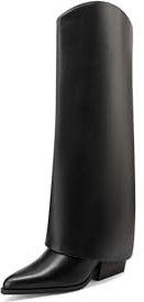 QUEEN HELENA Camperos Alti Stivali Texani a Gambale Largo con Tacco Donna X31-109 (Nero, Sistema Taglie Calzature EU, Adulto, Donna, Numero, Media, 37)
