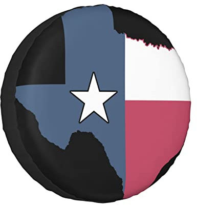Reifentaschen Texas Flagge Karte Reifenabdeckung Sonnenschutz Reifenschutzhülle Universal Tyre Cover Für Wohnwagen, LKW, SUV 17