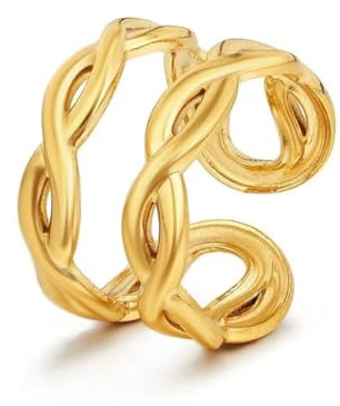 Positiva Jewelry Infinity Ring Damen Gold Verstellbar – Edelstahl Ring 18k Vergoldet mit Unendlichkeit Symbol, Wasserbeständig, Anlaufbeständig & Hautfreundlich, Geschenk für Frauen inkl. Schmuckbox