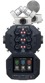 ZOOM H8 Handy Recorder MS Pack Limited Special Edition with 2 microphone capsules XYH-6 and MSH-6 in silver, suitable for a wide variety of recording situations, music, podcasts and field recording.
