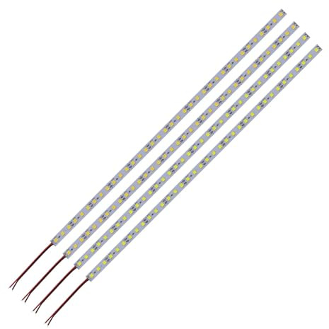 wenwendianzi Barre Lumineuse LED en Aluminium, 12V, 5 pièces, 10 pièces, 20 pièces, Bande Rigide, 12V, 25cm, 50cm, 5054, Barre Lumineuse sous-Meuble, Blanc/Bleu/Rose(5pcs 25cm 18LEDs,Red)