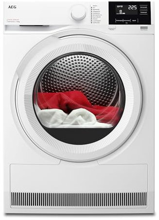 AEG Wärmepumpentrockner 8 kg, Serie 7000 SensiDry: Schonendes & energiesparendes Trockenverfahren, neue Energiekl. D, Mengenautomatik, Schontrommel, wechselende Drehrichtung, Knitterschutz, TR7T61580