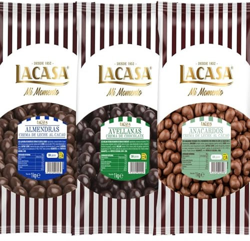 Lacasa Mi Momento pack 3kg bolas: Almendra con chocolate con leche,Anacardo leche,Avellana con chocolate Negro