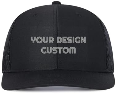ROHBVMN Basecap personalisiert mit Foto/Logo/Text | Baseball Cap selbst gestalten | Trucker Cap für Männer & Frauen | personalisierte Kappe mit Namen | Mesh Cap verstellbar Schwarz