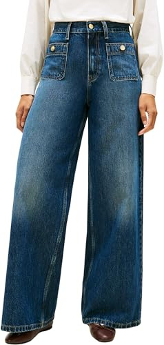 Tommy Hilfiger Dam DNM Mine 70'S Wide Leg HW WW0WW49387 Övriga jeans, denim (min), 30W/30L, Denim (min), 30W x 30L