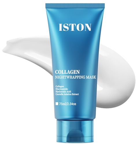 ISTON Collagen Night Wrapping Mask for Glass Skin - Elasticity& Hydration Boost,Reduces Dullness&Radiant Skin| Easy Peel-Off Collagen Face Mask Skin Care
