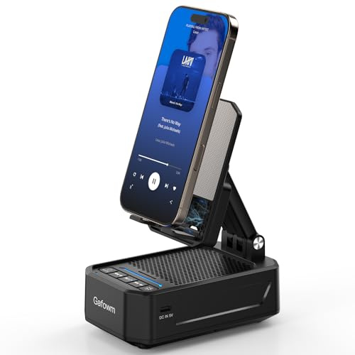 Support de téléphone portable avec haut-parleur Bluetooth à induction sans fil instantané, pas d'appariement Bluetooth nécessaire, connexion en 1 seconde, son surround HD, cadeaux pratiques pour homme