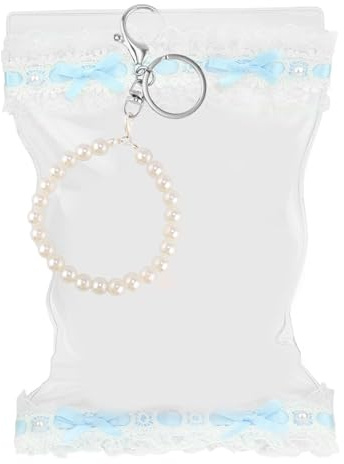 Tinoaly Dockväska, 15x25cm Genomskinlig Figurväska Vattentät PVC Bärväska med Pärlnyckelring för Dockresetillbehör till Leksakssamling