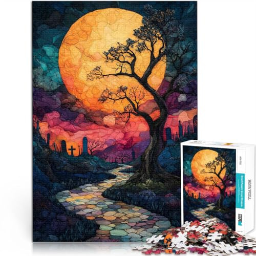 Puzzles de 1000 pièces pour Adultes et Adolescents La forêt Sombre Fait de Bois Convient aux Personnes âgées de 14 Ans et Plus Jouets de décoration pour la Maison Cadeau Amusant。Taille：50x75cm