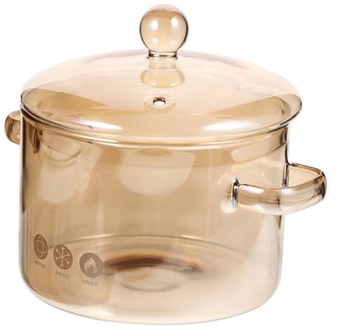 VICASKY Kochtopf Aus Borosilikatglas Hitzebeständiger Suppentopf Mit Deckel Transparenter Nudeltopf Für Küche Und Zuhause Zum Kochen Von Babynahrung Milch Gemüse Und Suppen