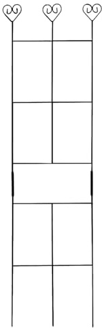 Traliccio da giardino, piante rampicanti in metallo, materiale in ferro resistente, supporto per esterni e interni, viti, rose, piante d'appartamento come Monstera e Pothos, 70 x 30 cm