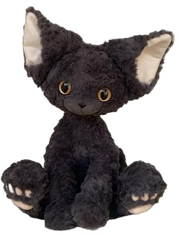 cute Cat Soft Toy - Stuffed Animal Plush, Furry Animal Plushs Doll | 30cm soft Kitty Cuddle Toy, Black Plushes Figure Kids Room, Sleep Pillow for Dorm Sofa Bed Interior Decoration
