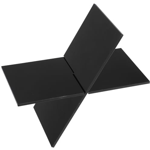 Operitacx Acryl Buchständer Klein Schwarz mit Stabiler Offener Buchhalter Funktion für Schreibtisch Büro und Küche