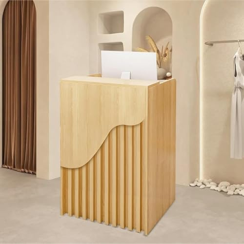 JOUFNING Kleiner Empfangstresen, Moderner Bürotresen, Sekretärtisch, 97 cm (38 Zoll), Kleiner Verkaufstresen Mit Abschließbarer Schublade, Für Kasse, Lobby, Salon, Empfangsbereich