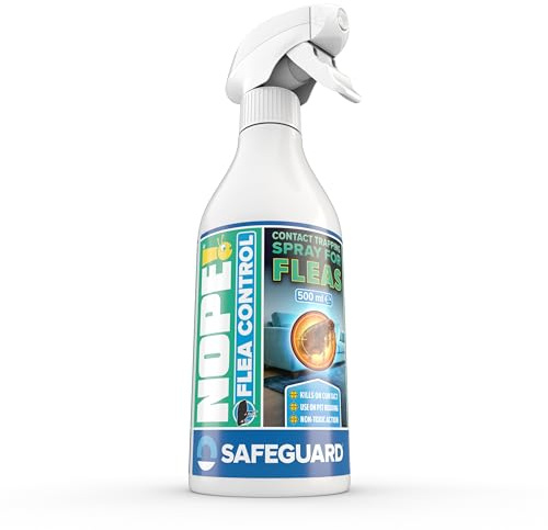 NOPE!® Control de Pulgas – Spray Sin Pesticidas ni Biocidas (500ml) – Eliminación Mecánica No Tóxica – Seguro para Camas de Mascotas, Alfombras y Tapicerías – Sin Residuos Químicos