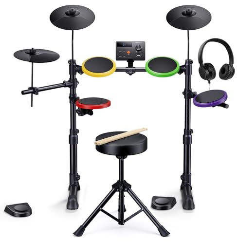 Donner DED-70SE Electric Drum Set for Kids, Electronic Drums, Colorful