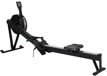 Lullax - Máquina de Remo Plegable Air Row con Resistencia por Aire, Monitor LCD, Conectividad Bluetooth