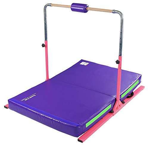 Tumbl Trak Jr. Pro Bar with Practice Mat, Pink Bar & Purple Bar Pad