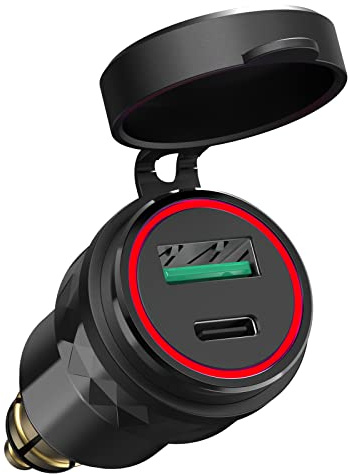 Cargador USB Doble para Motocicleta, Enchufe de Coche, Toma de Corriente, Adaptador de Enchufe para mechero Marino, Impermeable LED, para 12V/24V volmeter