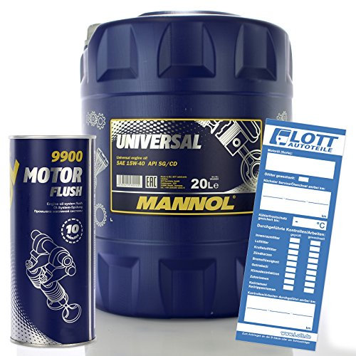 MANNOL 20L MN7405-20 Motoröl Universal 15W-40 Motorenöl API SG/CD Öl + gratis Motorspülung Reiniger Motorreiniger