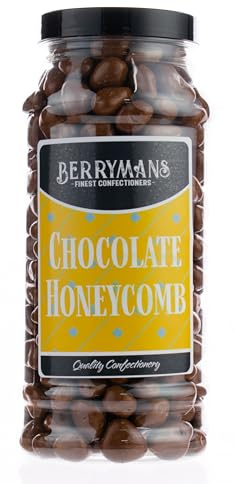 Original Chocolate Honeycomb Retro Sweets Gift Jar by Berrymans Sweet Shop - Classic Sweets, Traditional Taste.