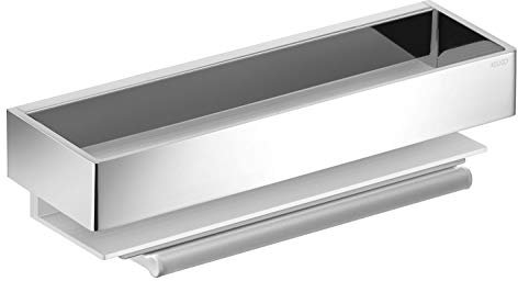 KEUCO EDITION 11 Duschablage mit Glasabzieher, abnehmbar, 11159130000, Farbe: Schwarzchrom gebürstet