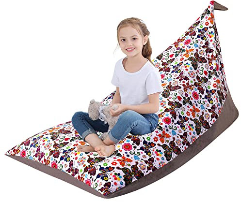 KOLACEN Sacchetti di Fagioli per riporre Giocattoli di Peluche di Peluche Sedia Pieghevole Morbida per Divano Stampato Coprisedile per Bambini Bambini di Grande Capacità