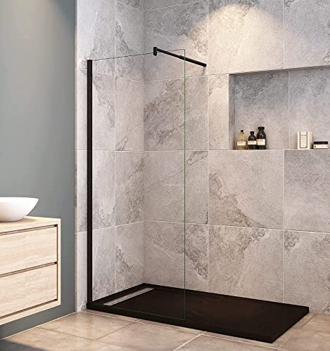 Acezanble 85cm Walk-in Dusche Duschwand Duschabtrennung Duschtrennwand 8mm Nano Glas