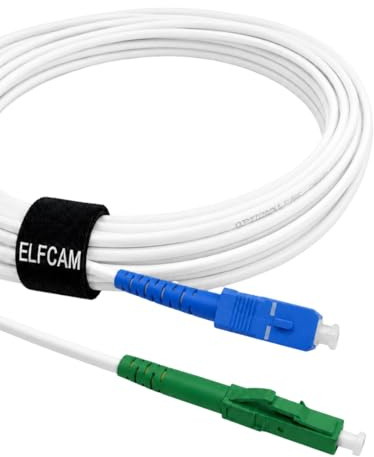 Elfcam Cavo Fibra Ottica LC/APC per SC/UPC Simplex Monomodale 9/125μm LSZH (5m)