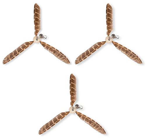 JXFUKAL Cat Wand Toys, Interactive Cat Toys with 3 Feather Refills, 29'' Flexible Steel Wire, Sturdy Wood Handle & Bell for Kitty Kitten, Cat Toys for Indoor Cats Teaser Cat String Toy