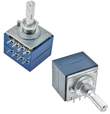 ezqnirk Alpen Audio Volumensteuerung Potentiometer Rh2702 8 Pins Stereo -Lautsprecher -Verstärker Volumen Drehpotenzentiometer,100K Ohm