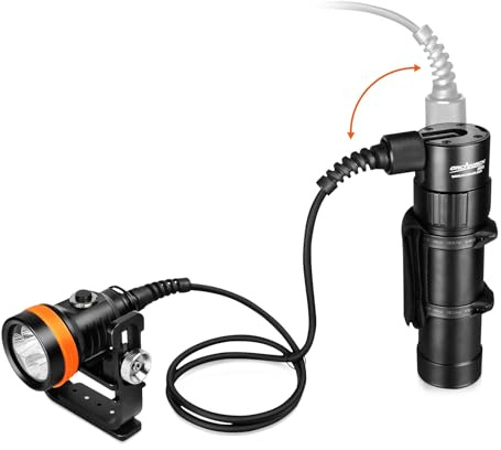 Orcatorch D630 5 LED 4000 Lumen Directo o Lateral de Configuración Principal Tecnología Linterna Sumergible para Buceo en Cuevas