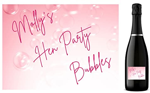 Personalised Prosecco Bottle Label - Hen Do Designs (5 Labels, Hen Party Bubbles)
