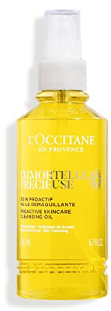 L'OCCITANE Immortelle Precious Cleansing Oil 200ml | Vegan & 95% Readily Biodegradable | Natural Alternative to Retinol | Luxury & Clean Beauty Make Up Remover for All Skin Types