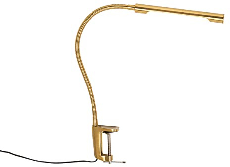 Qazqa led Modern, Minimalistisch Klemmleuchte - Lionard - Gold, inkl. 6.5W integrierter LED, 2700K, warmweiß, dimmbar, 45.5cm,