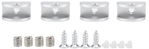 Cyrank 4 Morsetti per Vetro, 5-8 Mm/6-10 Mm, Morsetto per Vetro in Alluminio, Staffe per Mensole in Vetro, Staffa per Mensola, Supporto per Parete, Clip di Supporto in Vetro(5mm-8mm)