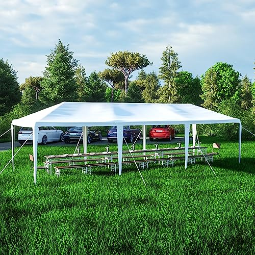 10 X 30 Outdoor Wedding Party Tent Camping Shelter Gazebo Canopy with 5 Removable Sidewalls Easy Set Gazebo BBQ Pavilion Canopy Cater Events (5 Sidewalls)